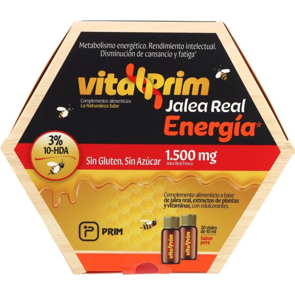 Vitalprim Jalea Real Energia 20 Viales 10 ml Sabor Pera